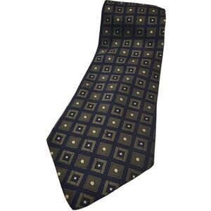 Vintage Peter Thomas Superba Necktie Tie Silk‎ Green Blue Geometric Made in USA